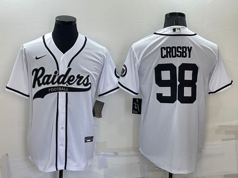 Men Oakland Raiders 98 Crosby White 2022 Nike Co branded NFL Jerseys